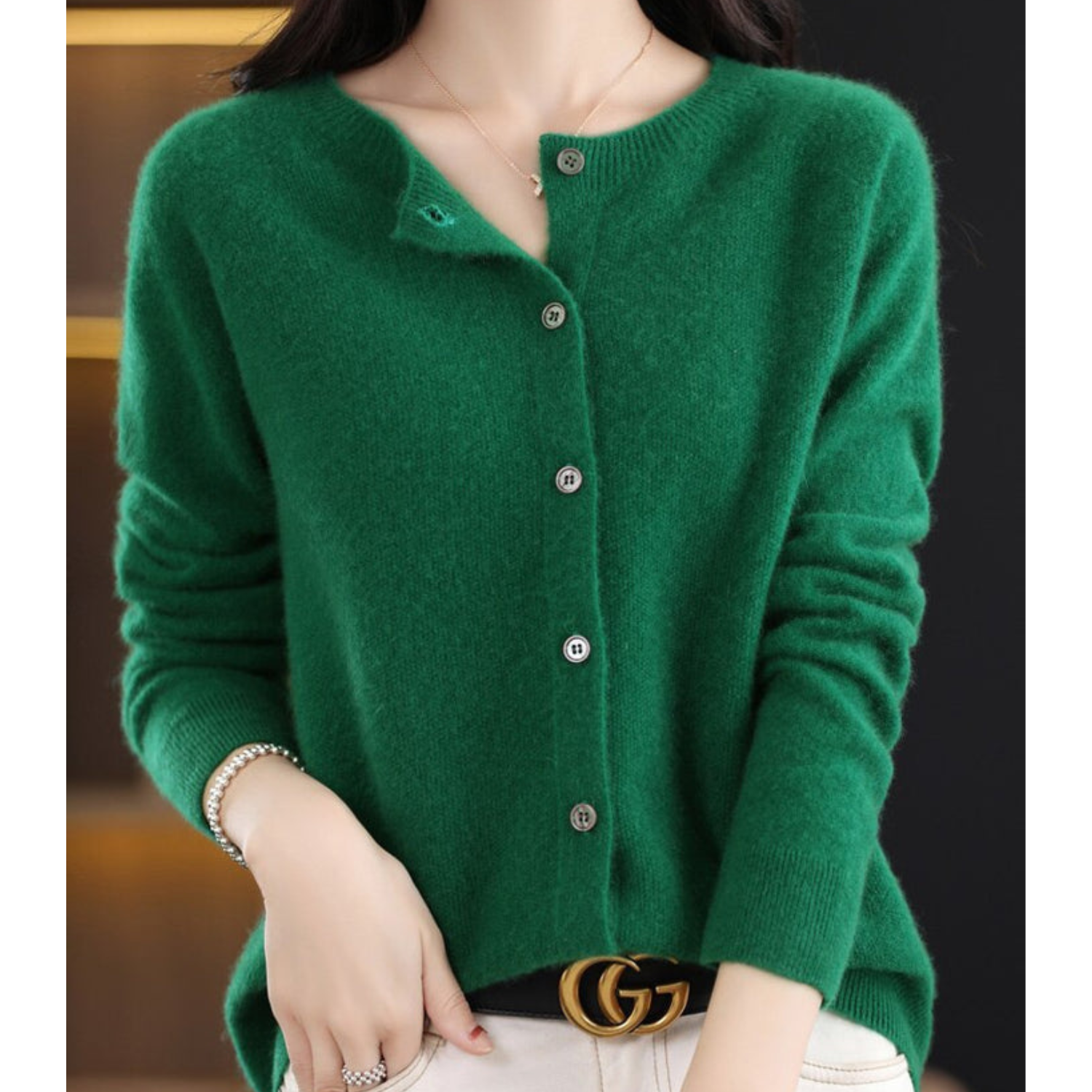 Women’s Wool Blend Knit Cardigan for Winter
