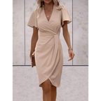 Women’s Wrap Midi Dress in Cotton Blend for Winter