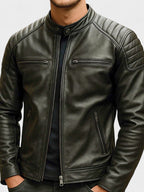 Men’s Leather Biker Jacket for Winter