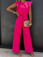 Women’s Wide Leg Jumpsuit in Polyester for Winter Occasion Wear