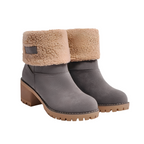Women’s Leather Ankle Boots with Fleece Lining for Winter