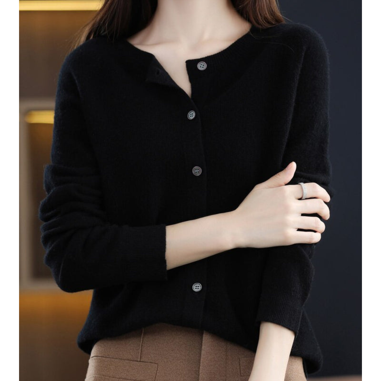 Women’s Wool Blend Knit Cardigan for Winter