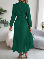 Women’s Chiffon Pleated Midi Dress for Spring Occasions