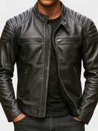 Men’s Leather Biker Jacket for Winter