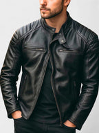 Men’s Leather Biker Jacket for Winter