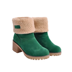 Women’s Leather Ankle Boots with Fleece Lining for Winter