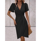 Women’s Wrap Midi Dress in Cotton Blend for Winter