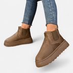 Women’s Suede Ankle Boots with Fleece Lining for Winter Wear