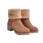 Women’s Leather Ankle Boots with Fleece Lining for Winter