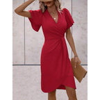 Women’s Wrap Midi Dress in Cotton Blend for Winter