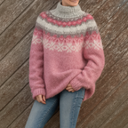 Women’s Wool Knit Winter Jumper with Nordic Pattern