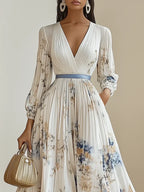 Women’s Chiffon Floral Maxi Dress for Spring Wear