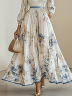 Women’s Chiffon Floral Maxi Dress for Spring Wear