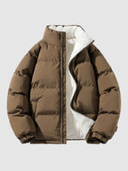 Men’s Fleece Lined Puffer Jacket for Winter
