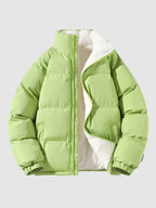 Men’s Fleece Lined Puffer Jacket for Winter