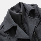 Men’s Wool Blend Winter Overcoat with Zip Insert