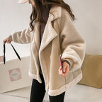 Women’s Shearling Jacket with Fleece Lining for Winter