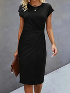 Women’s Midi Dress in Polyester for Winter Wear