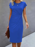 Women’s Midi Dress in Polyester for Winter Wear