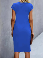 Women’s Midi Dress in Polyester for Winter Wear
