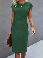 Women’s Midi Dress in Polyester for Winter Wear