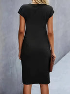 Women’s Midi Dress in Polyester for Winter Wear