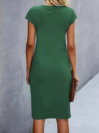 Women’s Midi Dress in Polyester for Winter Wear
