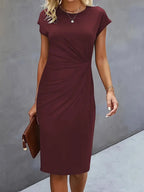 Women’s Midi Dress in Polyester for Winter Wear