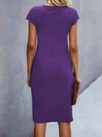 Women’s Midi Dress in Polyester for Winter Wear