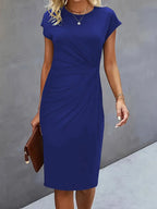 Women’s Midi Dress in Polyester for Winter Wear