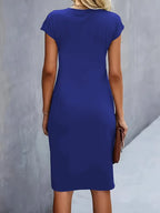 Women’s Midi Dress in Polyester for Winter Wear