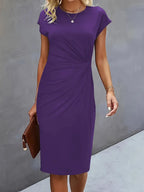 Women’s Midi Dress in Polyester for Winter Wear