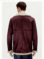 Men’s Shearling Leather Jacket for Winter Casual Wear