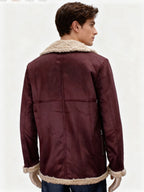 Men’s Shearling Leather Jacket for Winter Casual Wear