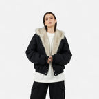 Women’s Faux Fur Hooded Winter Jacket with Insulated Padded Design