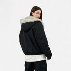Women’s Faux Fur Hooded Winter Jacket with Insulated Padded Design