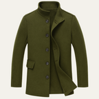 Men’s Wool Winter Coat with Stand Collar