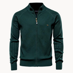 Men’s Wool Blend Zip Knit Jacket for Spring