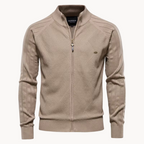 Men’s Wool Blend Zip Knit Jacket for Spring