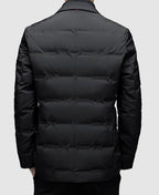 Men’s Puffer Blazer Jacket in Wool Blend for Winter