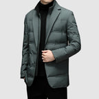 Men’s Puffer Blazer Jacket in Wool Blend for Winter