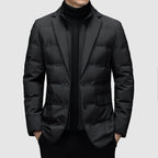 Men’s Puffer Blazer Jacket in Wool Blend for Winter