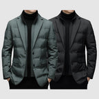 Men’s Puffer Blazer Jacket in Wool Blend for Winter