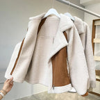 Women’s Shearling Jacket with Fleece Lining for Winter