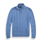 Men’s Wool Half Zip Cable Knit Jumper for Winter