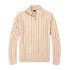 Men’s Wool Half Zip Cable Knit Jumper for Winter