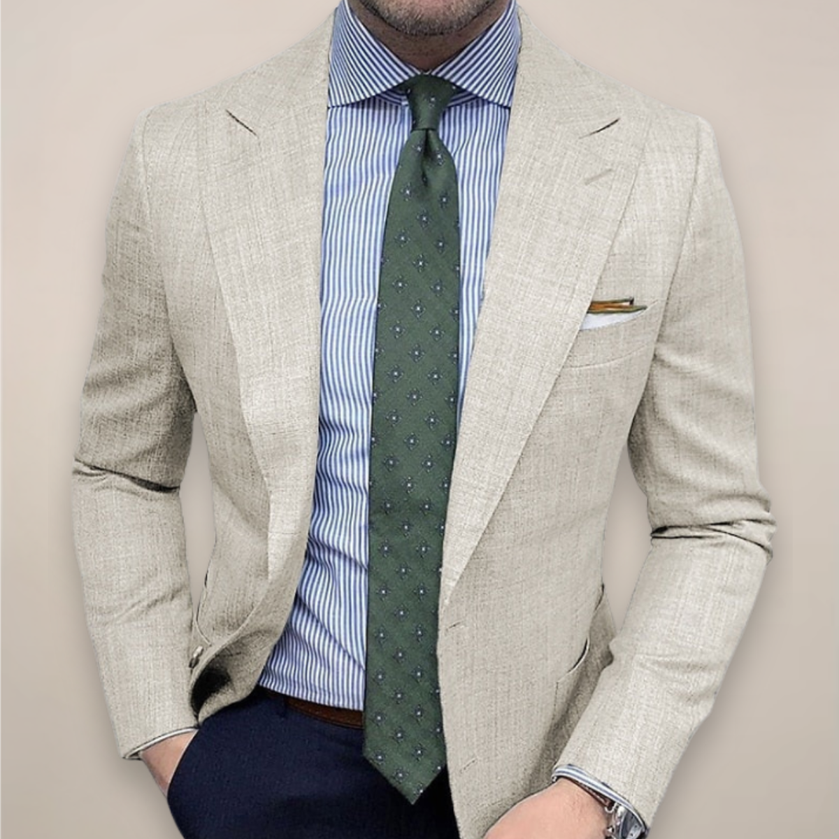Men's Wool Blend Tailored Blazer Spring