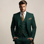 Men's Three Piece Wool Blend Suit for Winter