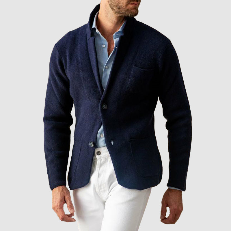 Men’s Wool Knit Blazer Jacket for Spring