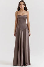 Women’s Slip Maxi Dress Polyester for Spring